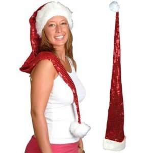    Jumbo 58 Red Sequin Fur Trim Santa Claus Costume Hat Toys & Games