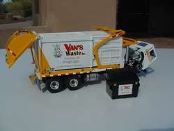 first gear VANS WASTE MACK MR FRONT LOAD REFUSE / GARBAGE TRUCK WITH 