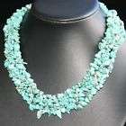 TURQUOISE HOWLITE STONE CHIP BEAD WRAP NECKLACE STRAND  
