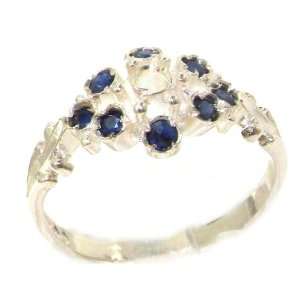  Unusual Solid Sterling Silver Natural Opal & Sapphire Ring 