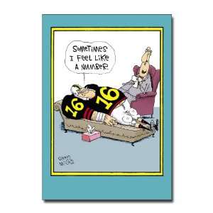   Number   Humorous Cartoon Fathers Day Greeting Card