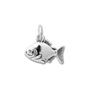  Sterling Silver Piranha Fish Charm Arts, Crafts & Sewing