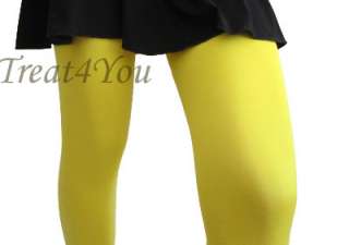 Brand New Bright Yellow Sexy Footless Capri Tights Leggings with Fancy 