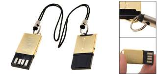 Gold USB 2.0 Card Reader for TF/T Flash/Micro SD PC  