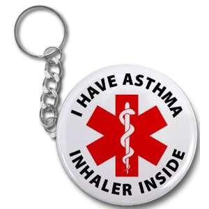 Creative Clam Asthma Inhaler Inside Medical Alert 2.25 Button Style 