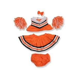 Sherbet Orange And White Cheerleader Uniform Outfit Teddy Bear Clothes 