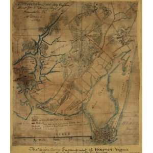  Civil War Map The Union army encampment at Hampton 