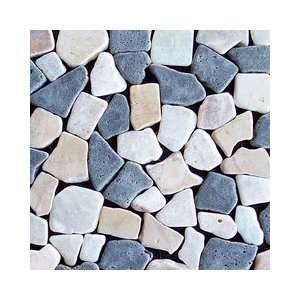   Toemi Sumba Blend 12 x 12 Tumbled Marble Mosaic Tile