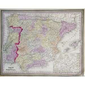  Mitchell Map of Spain (1852)