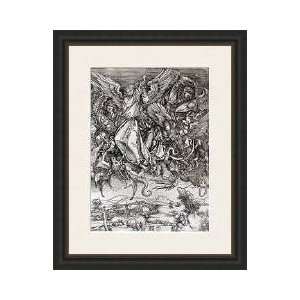 St Michael And The Dragon From A Latin Edition 1511 Framed Giclee 