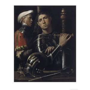  Portrait of a Man in Armor with His Page Giclee Poster 