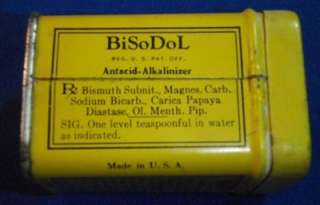 OLD BiSoDoL Antacid TIN CONTAINER Professional Sample  