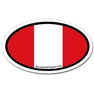  Peru Flag Car Bumper Sticker Decal Oval Automotive