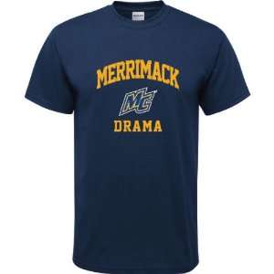  Merrimack Warriors Navy Youth Drama Arch T Shirt Sports 
