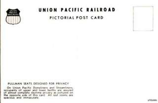 UNION PACIFIC RAILROAD PICTORIAL PULLMAN SEATS  