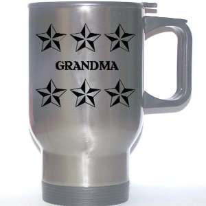  Personal Name Gift   GRANDMA Stainless Steel Mug (black 