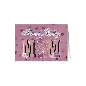 French Bulldog MOM, Pink Paws Card