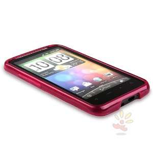  For HTC Desire HD TPU Case , Clear Frost Wine Red Circle 