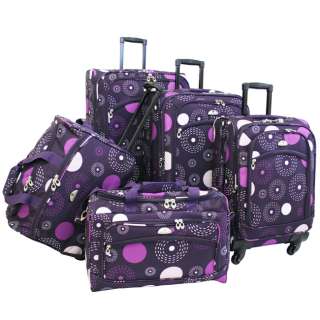 American Flyer Fireworks 5 Piece Spinner Luggage Set   Purple  
