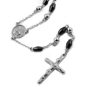  Beautiful Stainless Steel and Black PVD Rosary Jewelry