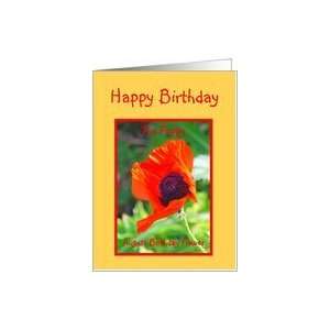  Happy Birthday August Birthday Flower   Red Poppy Card 