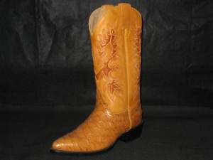 New Mens Embossed Ant Eater Exotic Leather Boots Mango  