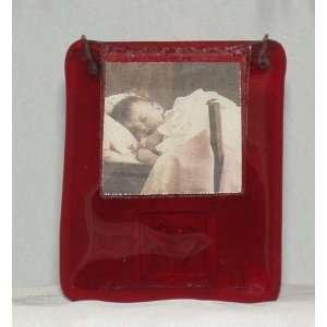  Heart Red Fused Glass Picture Frame by Bill Aune