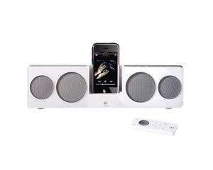 Logitech Pure Fi 2 Anywhere White Speakers Charger for iPhone 3GS iPod 