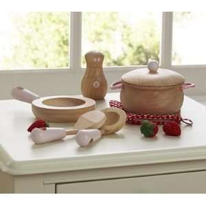  Pottery Barn Kids Pink Wooden Pots and Pans Set