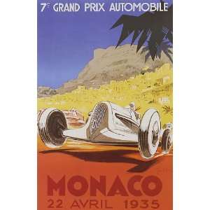  MONACO 1935 GRAND PRIX AUTOMOBILE CAR RACE VINTAGE POSTER 