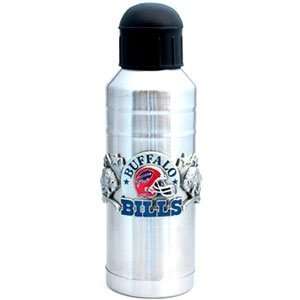  NFL Water Bottle   Pewter Emblem Buffalo Bills Sports 