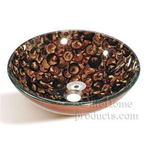  116E Unique Double Layers Glass Sink w. Round Rings 