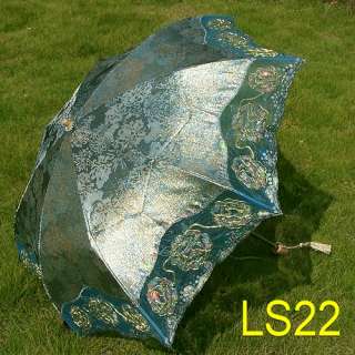   luxurious Lace wedding Bridal Parasol Folding Umbrella LS21 25  