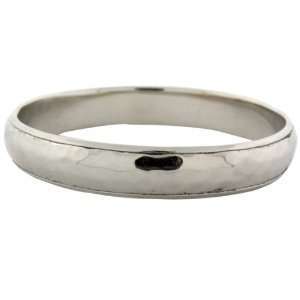   Double Walled, Hammered Top High Polish Silver Finish Bangle Jewelry