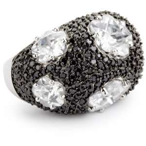  CZ by Kenneth Jay Lane Trend CZ Rhodium Plated Pave Ring 