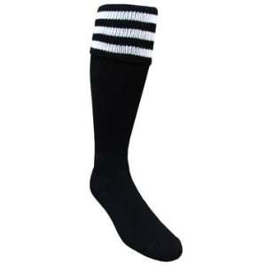  Soccer Referee Socks   SALE BLACK/THREE WHITE STRIPES 