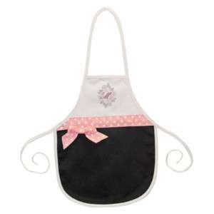 PERSONALIZED Childs Ribbon Apron Black & Pink  