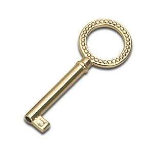   solid brass 3 long embossed decorative key in br
