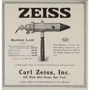 1926 Ad Carl Zeiss Radiation Hammer Lamp Light Medical   Original 