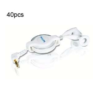  Philips SJM2604 Universal Retractable White Stereo Earbuds 