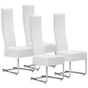  Set of 4 Zuo Pen White Dining Chairs