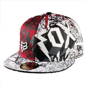  Fox Racing Type O Negative New Era Hat   7 3/4 /White/Red 