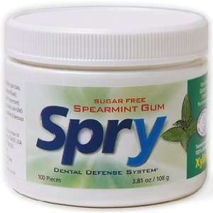  Spry Xylitol Gum   Spearmint Flavor   100 pieces Health 