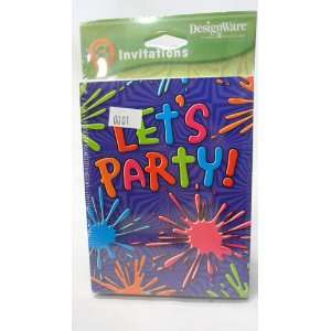  Splat Birthday Party Invitaion Cards and Envelpes 8 Count 