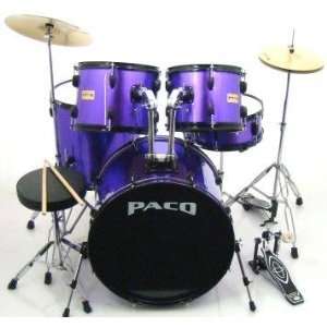  Paco 5 Piece drum set in Purple Musical Instruments