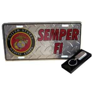 Semper Fi Marines License Plate (with Key Chain)