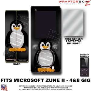 Zune 2 Skin Penguins on Black WraptorSkinz TM Kit fits Zune 2 (4&8gig 