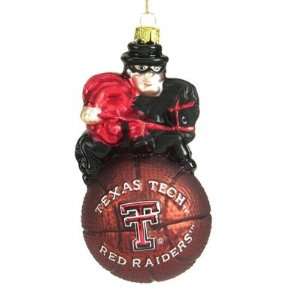 Texas Tech Red Raiders NCAA Glass Mascot Basketball Ornament (5 inch)