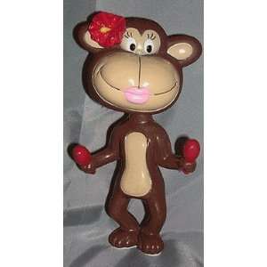  Monkey Girl with Flower Bobble Head Doll Toys & Games