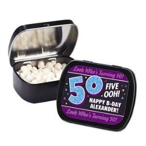 Personalized Look Whos Turning 50 Tins With Mints   Candy & Mints 